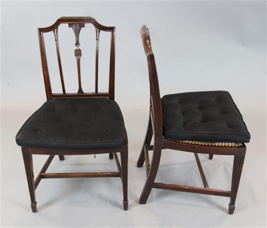 A set of six Hepplewhite style George III mahogany dining chairs H.3ft 1in.